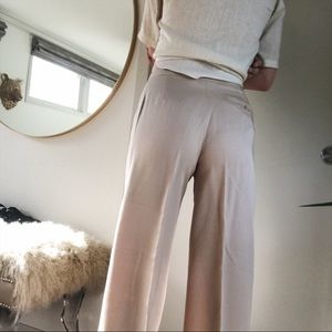 NWOT Max Mara Weekends tan wide leg silk pants